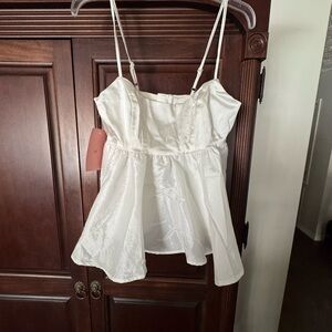BHLDN White Satin Top